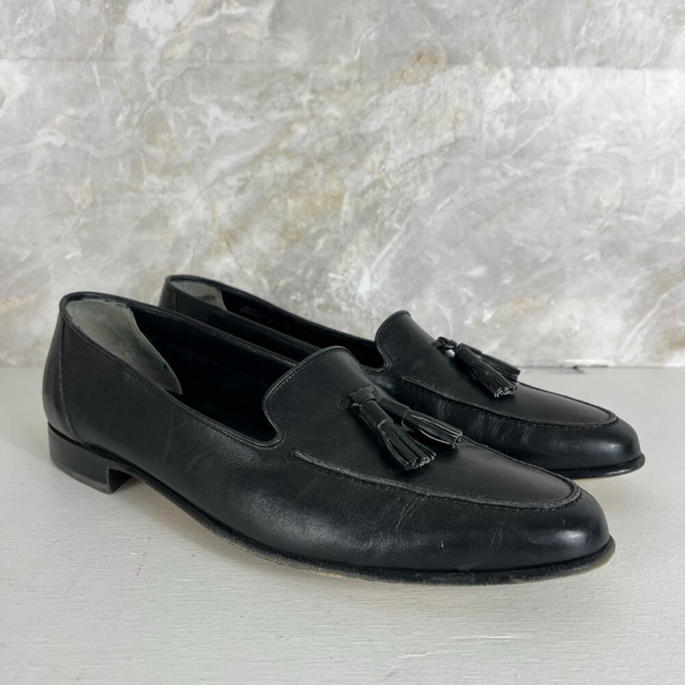 Vintage Bally Dress Shoes Black Tassel Loafers Men’s 11M Made In Switzerland - Picture 3 of 11